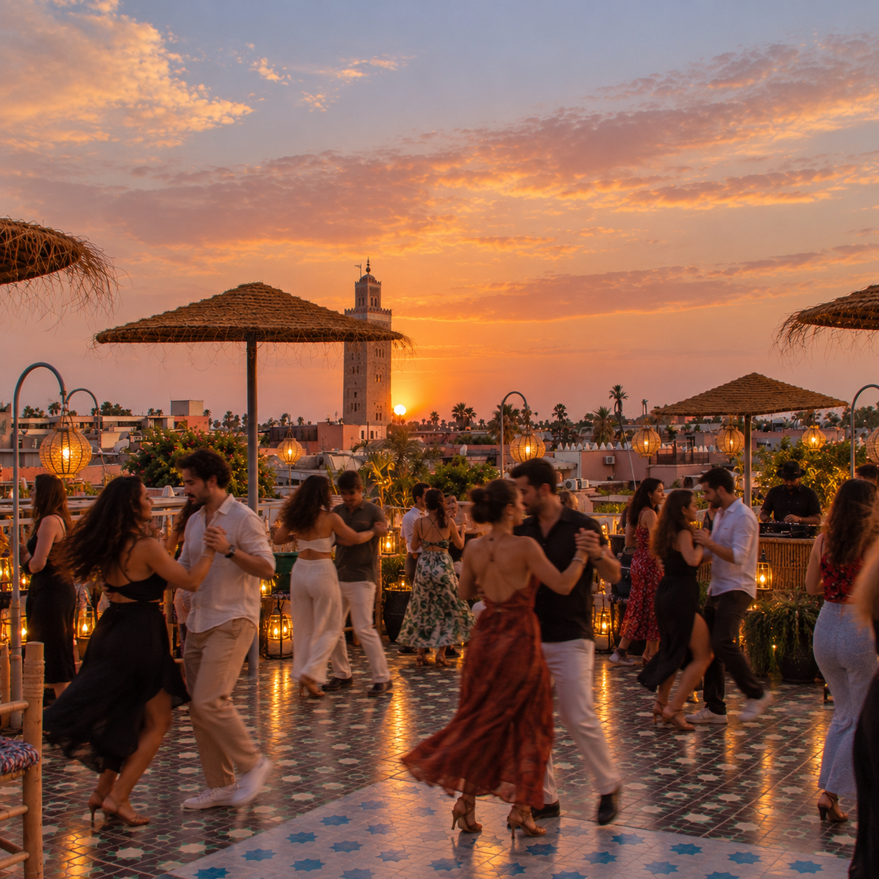 Soirée Raíces au coucher du soleil à Marrakech
